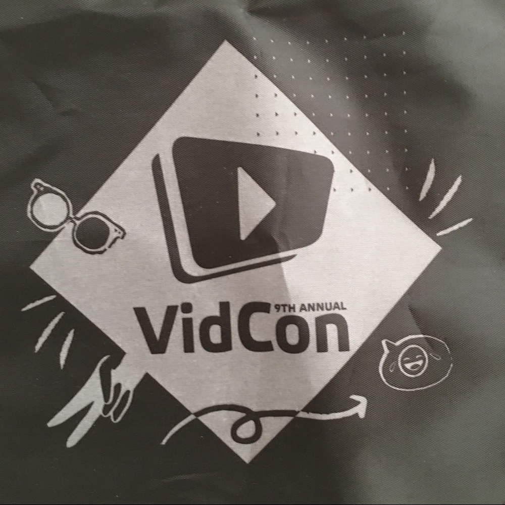 NWOT Vintage VidCon YouTube Branded Drawstring Tote Bag